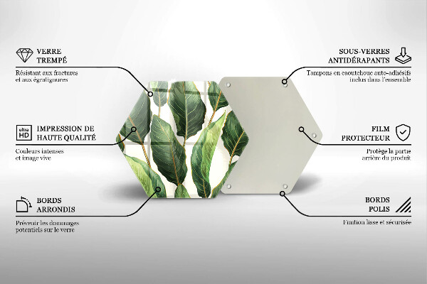 Skärbräda glas sexhörning Bananblad