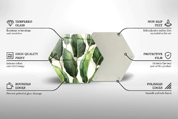 Skärbräda glas sexhörning Bananblad