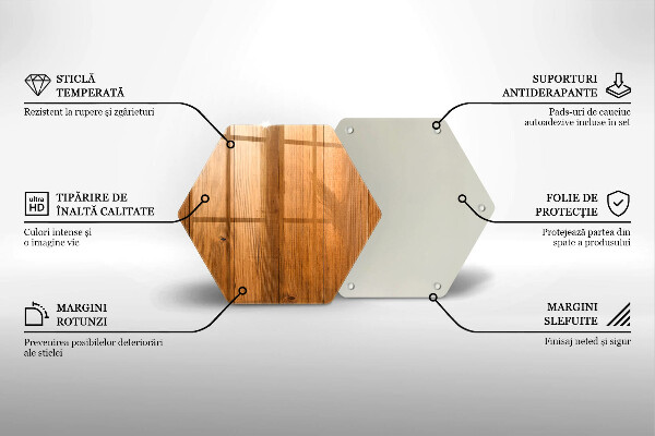 Skärbräda glas sexhörning Träskivor