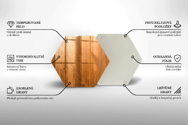 Skärbräda glas sexhörning Träskivor