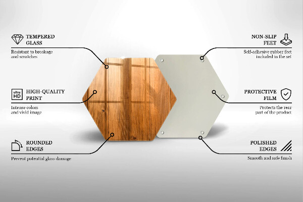 Skärbräda glas sexhörning Träskivor