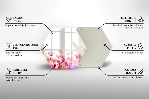 Skärbräda glas sexhörning Blomsteräng