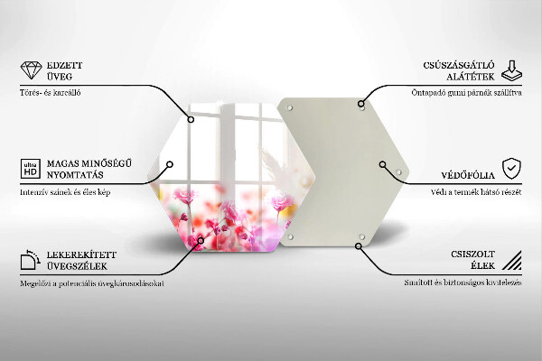 Skärbräda glas sexhörning Blomsteräng