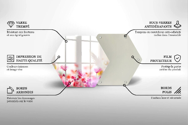 Skärbräda glas sexhörning Blomsteräng