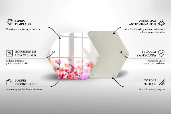 Skärbräda glas sexhörning Blomsteräng