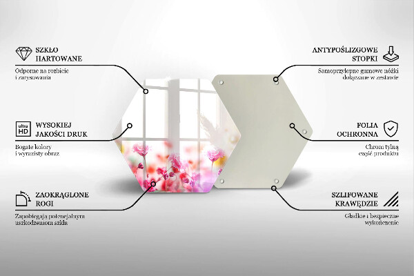 Skärbräda glas sexhörning Blomsteräng