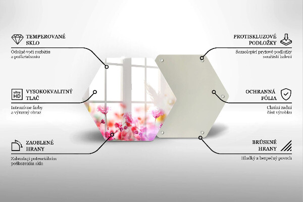 Skärbräda glas sexhörning Blomsteräng