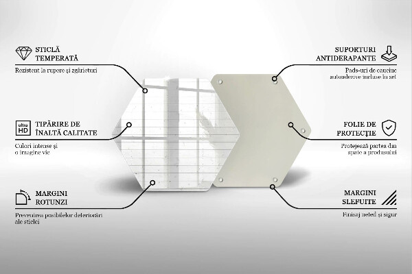 Skärbräda glas sexhörning Moderna ljusa brädor