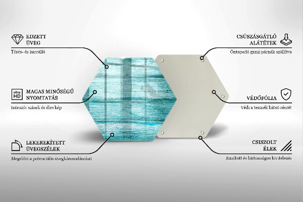 Skärbräda glas sexhörning Vintage träskivor