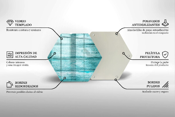 Skärbräda glas sexhörning Vintage träskivor