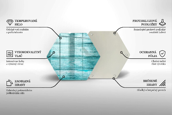 Skärbräda glas sexhörning Vintage träskivor
