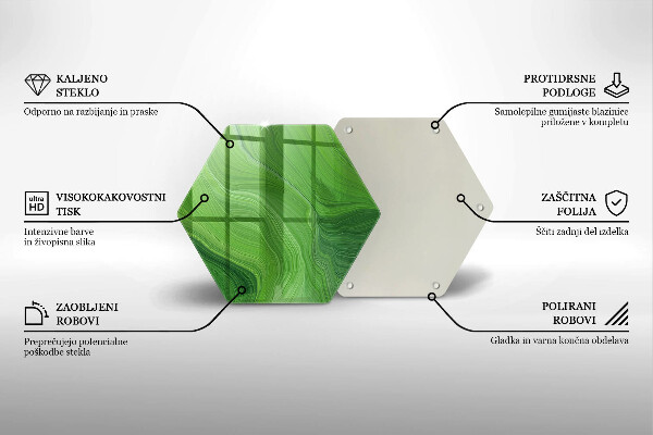 Skärbräda glas sexhörning Abstrakt konsistens