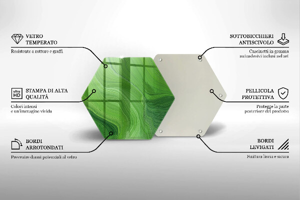 Skärbräda glas sexhörning Abstrakt konsistens