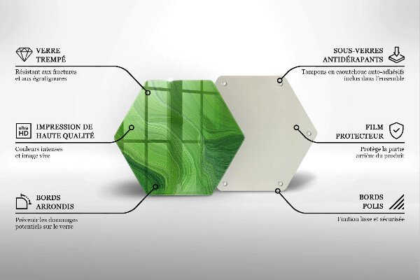 Skärbräda glas sexhörning Abstrakt konsistens