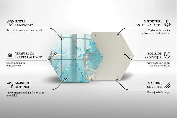 Skärbräda glas sexhörning Stenabstraktion