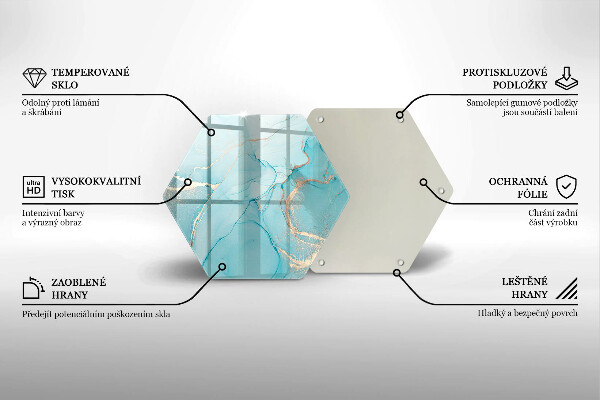 Skärbräda glas sexhörning Stenabstraktion