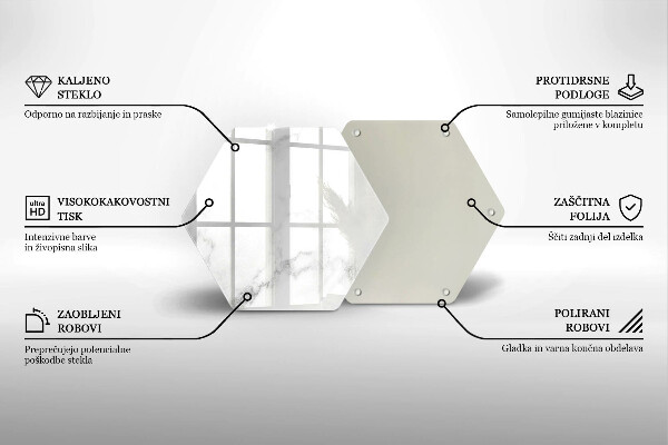 Skärbräda glas sexhörning Modern marmor