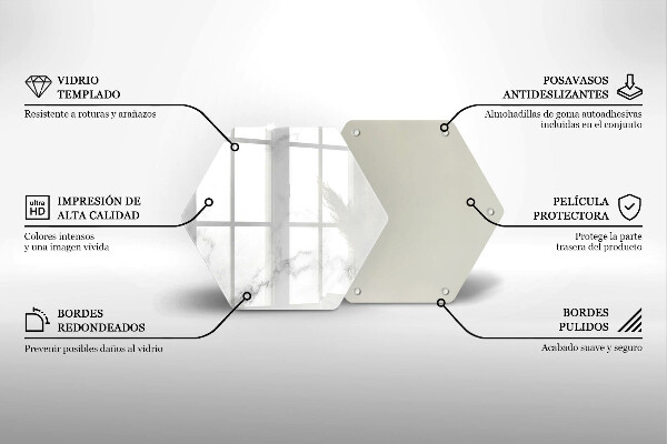 Skärbräda glas sexhörning Modern marmor