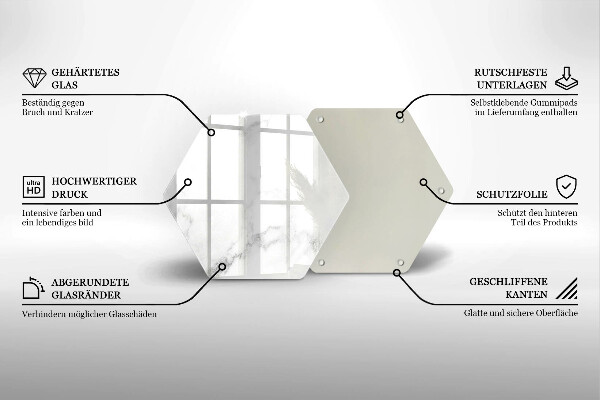 Skärbräda glas sexhörning Modern marmor