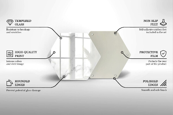 Skärbräda glas sexhörning Modern marmor