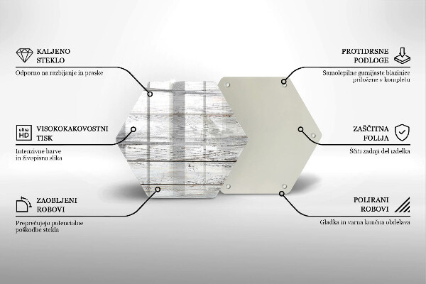 Skärbräda glas sexhörning Ljusa träskivor