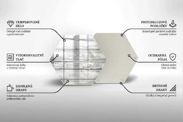 Skärbräda glas sexhörning Ljusa träskivor