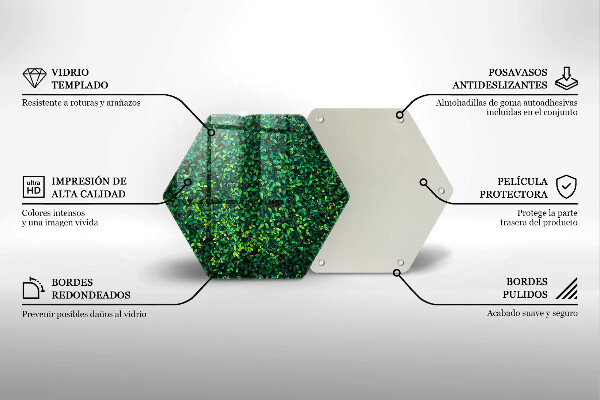 Skärbräda glas sexhörning Plantera med små blad