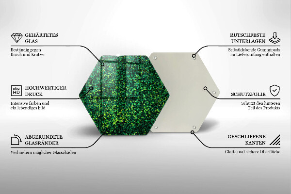 Skärbräda glas sexhörning Plantera med små blad