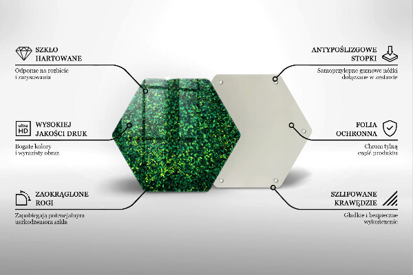 Skärbräda glas sexhörning Plantera med små blad