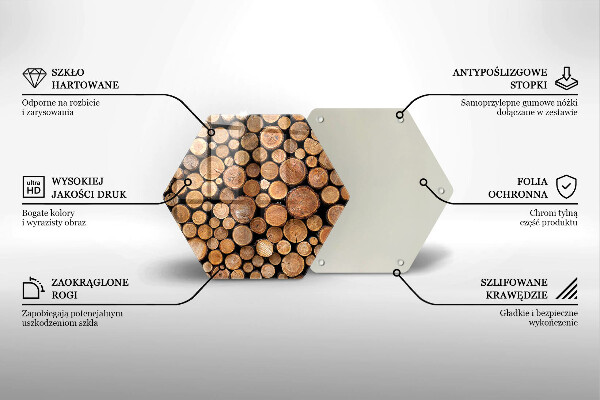 Skärbräda glas sexhörning Trädstammar