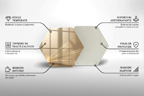 Skärbräda glas sexhörning Modern abstraktion
