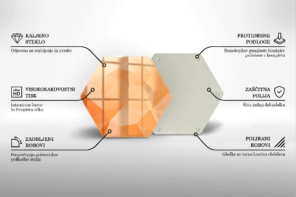 Skärbräda glas sexhörning Geometrisk bakgrund