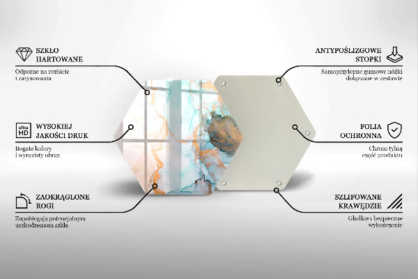 Skärbräda glas sexhörning Marmor abstraktion