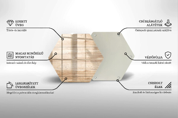 Skärbräda glas sexhörning Träskivor