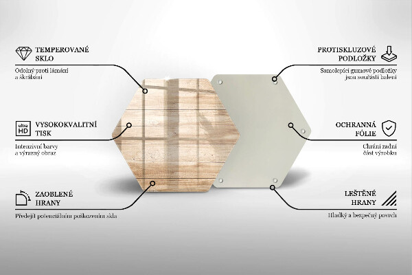 Skärbräda glas sexhörning Träskivor