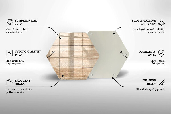 Skärbräda glas sexhörning Träskivor