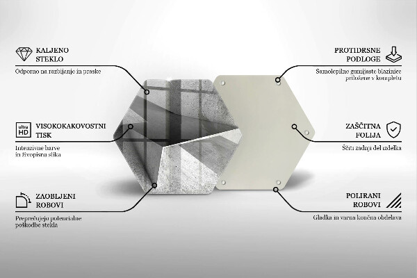 Skärbräda glas sexhörning Konkret abstraktion