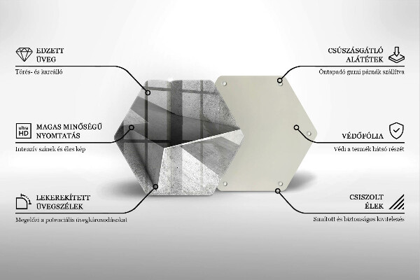 Skärbräda glas sexhörning Konkret abstraktion