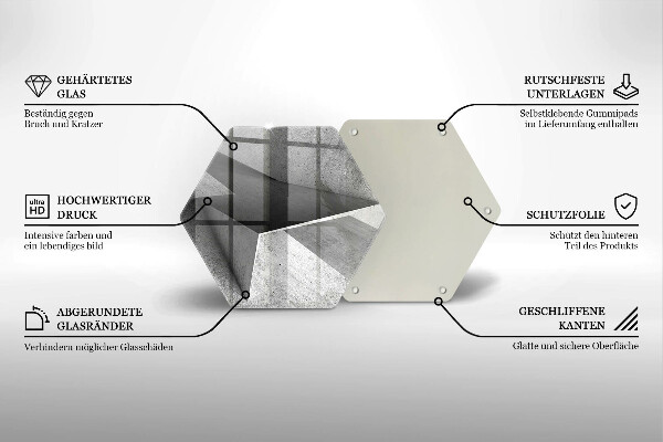 Skärbräda glas sexhörning Konkret abstraktion