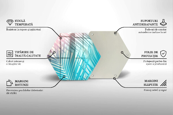 Skärbräda glas sexhörning Pastellblad