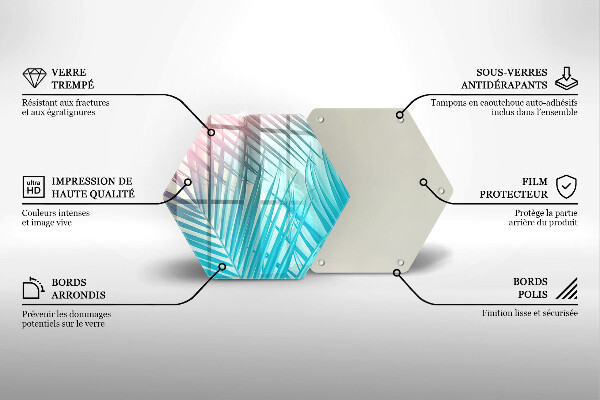 Skärbräda glas sexhörning Pastellblad