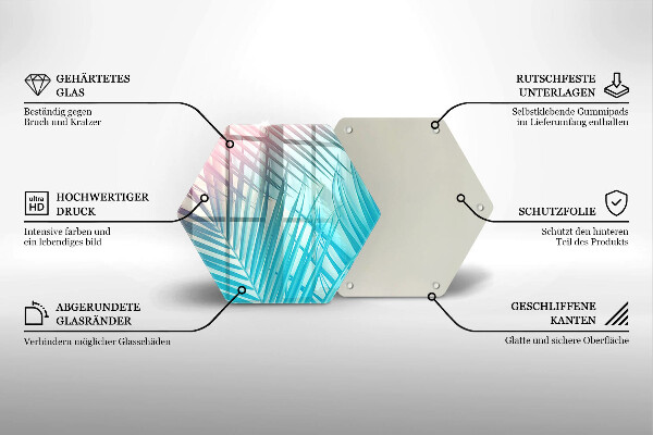 Skärbräda glas sexhörning Pastellblad