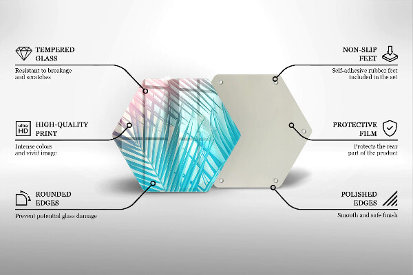 Skärbräda glas sexhörning Pastellblad