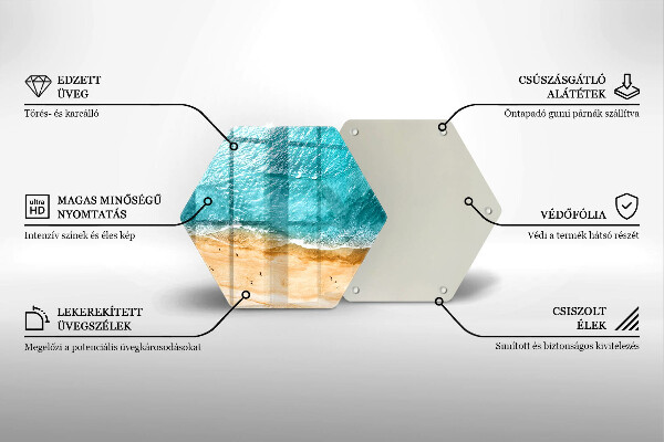 Skärbräda glas sexhörning Strandstrand och hav
