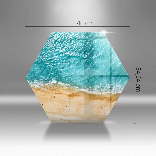 Skärbräda glas sexhörning Strandstrand och hav