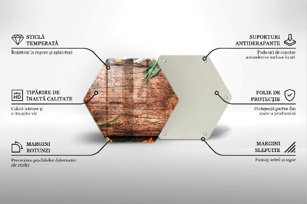 Skärbräda glas sexhörning Köksskiva av trä