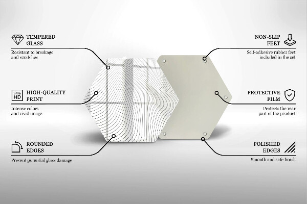 Skärbräda glas sexhörning Modernt linjemönster