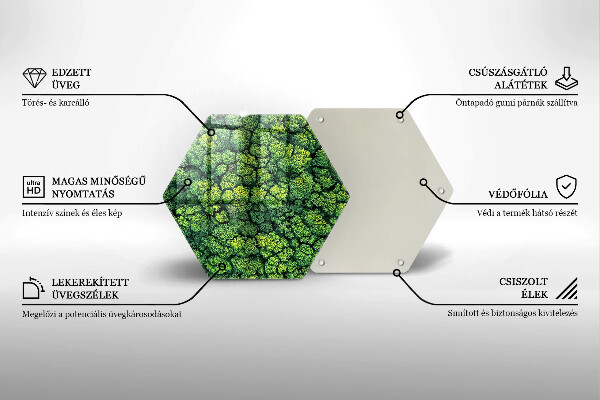 Skärbräda glas sexhörning Naturmossaväxt