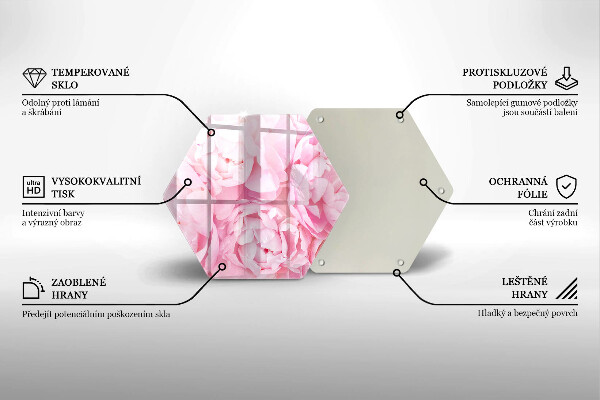 Skärbräda glas sexhörning Fina pioner