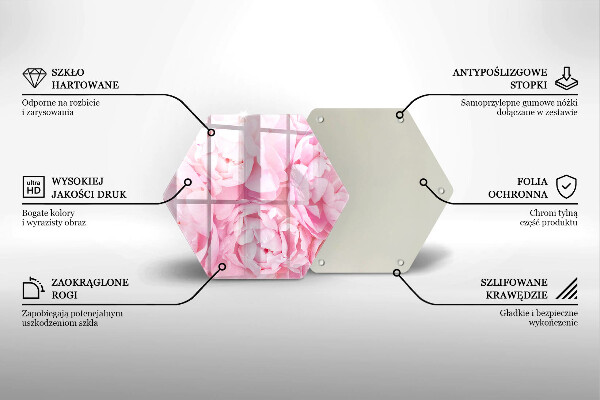 Skärbräda glas sexhörning Fina pioner